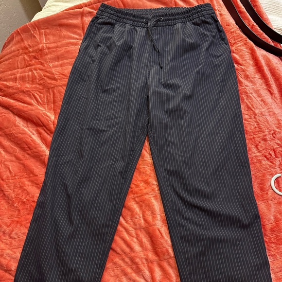 GAP navy blue pin stripe tie front pants - Picture 2 of 4